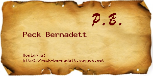 Peck Bernadett névjegykártya